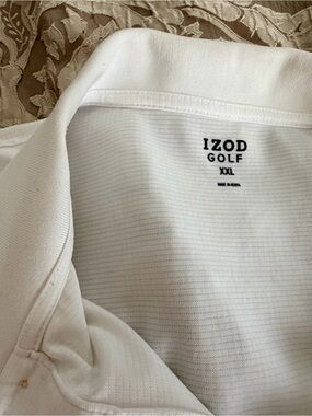 Izod White Golf Polo Shirt
